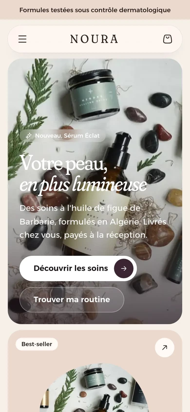 Démo du thème Nour sur mobile